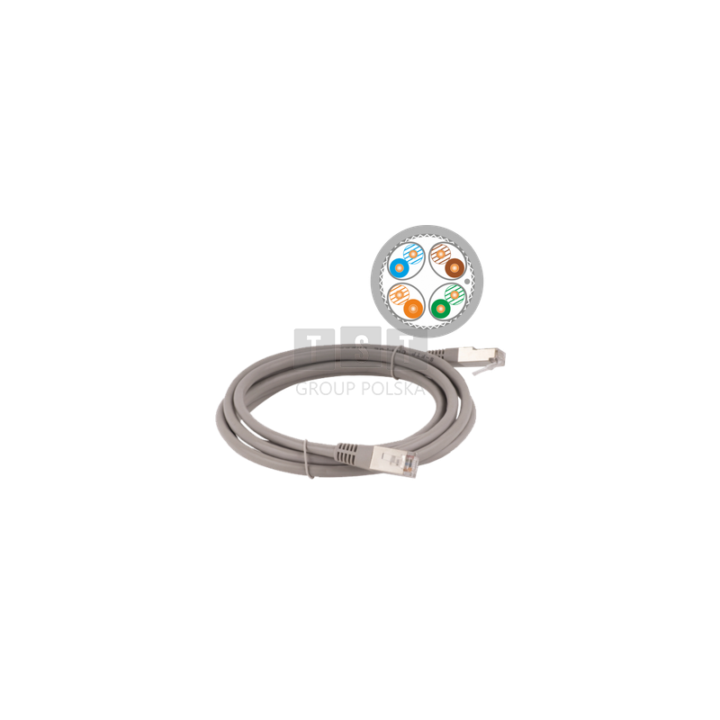 KKS6ASZA2.0 Patch-cord S/FTP kat.6A LSOH 2.0m szary