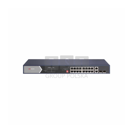 DS-3E0520HP-E Switch HiPoE, 16xPoE+ 2xUpLink 2x SFP 225W