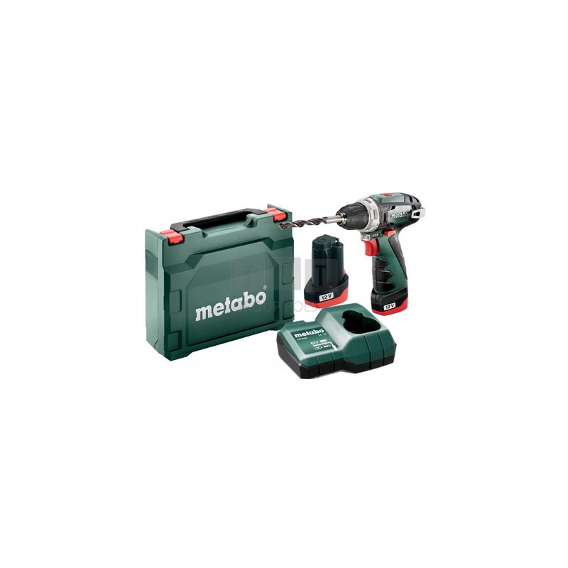 Wiertarko-wkrętarka akumulatorowa Metabo PowerMaxx BS Basic 12V 2x2Ah Ładowarka Walizka