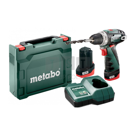 Wiertarko-wkrętarka akumulatorowa Metabo PowerMaxx BS Basic 12V 2x2Ah Ładowarka Walizka