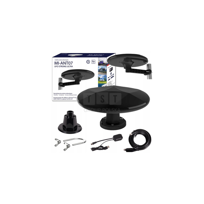 Antena DVB-T2 Mistral MI-ANT07 UFO - CZARNA