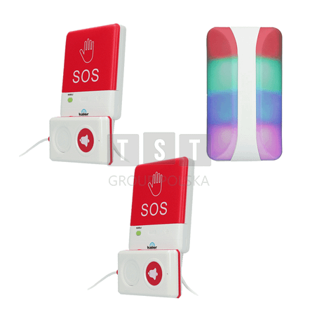 Zestaw 2x Przycisk na kablu ST-1 + Sygnalizator L3 System Long Range 500m