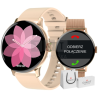 Smartwatch Giewont Różowy GW330-1 Różowe Złoto-Róż Pudrowy Pasek Silikonowy + Bransoleta Różowe Złoto