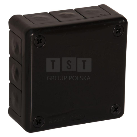 Puszka natynkowa pusta 12 wlotów VIPLAST VP-41 CZARNA IP55 98x98x42mm 041-05