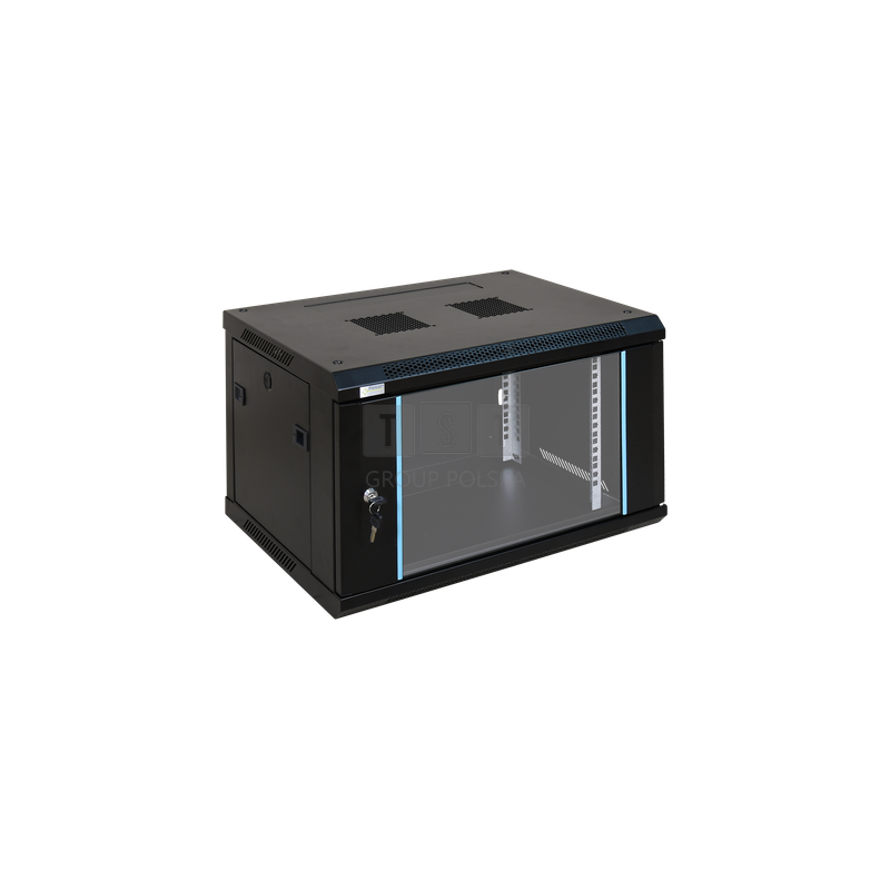 Szafa rack 196U, 450MM, Szkło-Czarna RWA664"