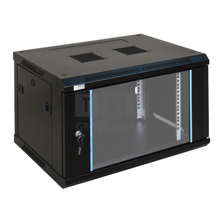 Szafa rack 196U, 450MM, Szkło-Czarna RWA664"