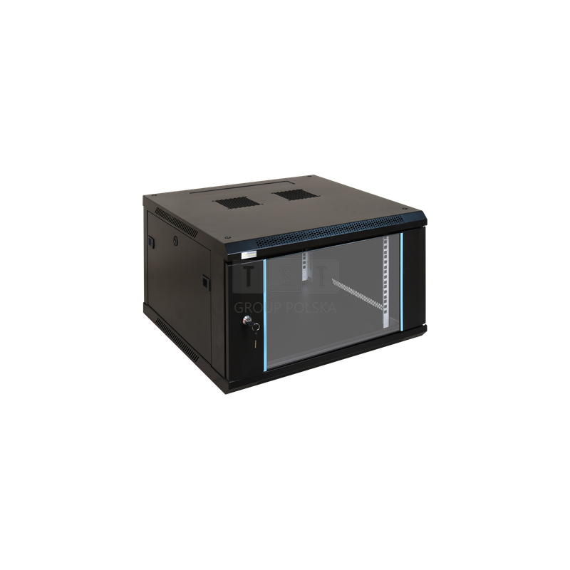 Szafa rack 196U,  600mm, Szkło-Czarna RWA666"