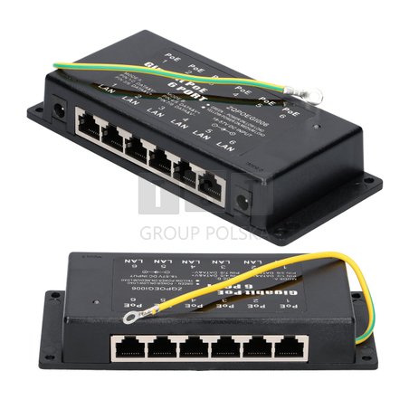 Extralink 6 Portowy | Gigabit PoE Injector | 6x 1000Mb/s RJ45