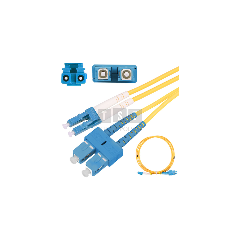 Extralink SC/UPC-LC/UPC | Patchcord | Jednomodowy, Duplex, 3mm, 0,5m