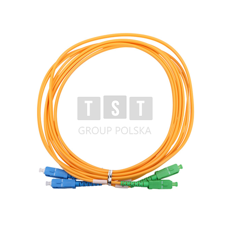 Extralink SC/APC-SC/UPC | Patchcord | Jednomodowy, Duplex, G652D, 3mm, 3m