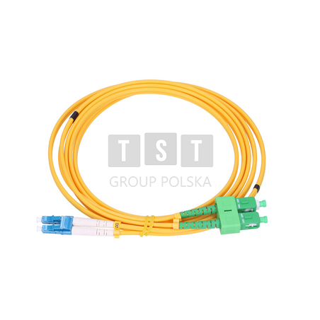 Extralink SC/APC-LC/UPC | Patchcord | Jednomodowy, Duplex, G652D, 3mm, 20m