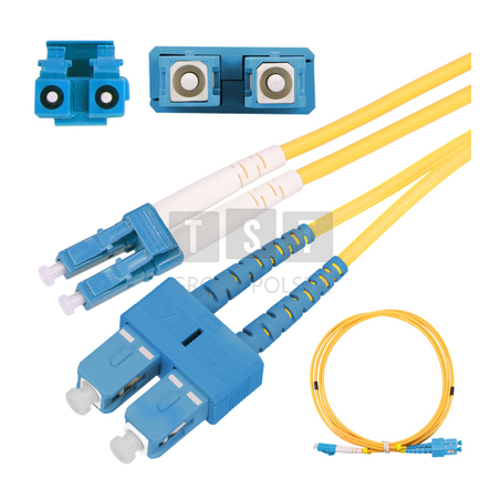 Extralink SC/UPC-LC/UPC | Patchcord | PVC, Jednomodowy, Duplex, G652D, 3mm, 3m