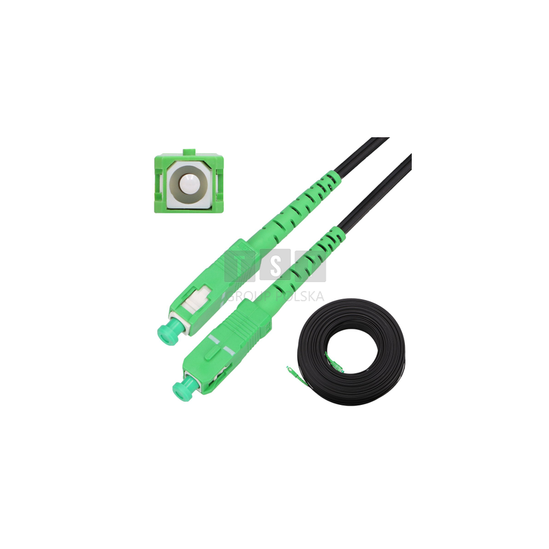 Extralink SC/APC-SC/APC Płaski | Patchcord | wiszący, jednomodowy, Simplex, G.657A2, 125m