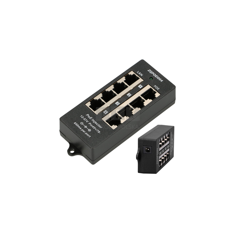 Extralink 4 Portowy | PoE Injector | 4x 100Mb/s RJ45
