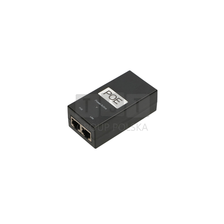 Extralink POE-48-24W-G | Zasilacz PoE | 48V, 0,5A, 24W, Gigabit, kabel w zestawie 802.3af/at