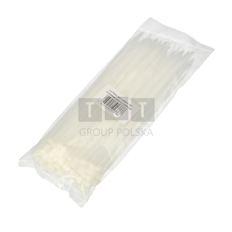 Extralink | Opaska zaciskowa | trytytka trytka trytki 5x 250mm biała (opakowanie 100szt.)