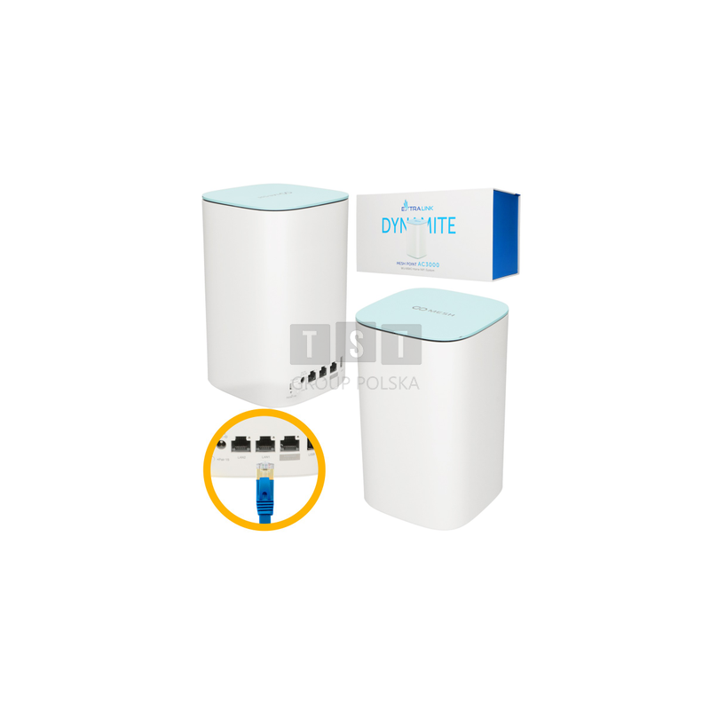Extralink Dynamite C31 | Moduł rozszerzający sieć Mesh | AC3000, MU-MIMO, Domowy System Mesh WiFi