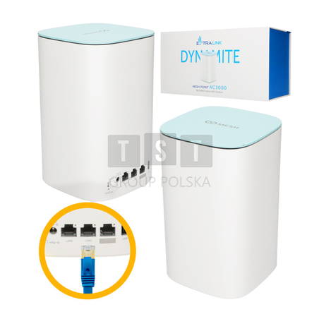 Extralink Dynamite C31 | Moduł rozszerzający sieć Mesh | AC3000, MU-MIMO, Domowy System Mesh WiFi