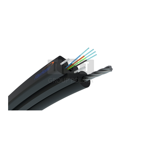 Kabel światłowodowy napowietrzny płaski 4F | S-NOTKSP, jednomodowy, 4J, G.657A1, 0,6kN, 5,2mm | Fiberhome