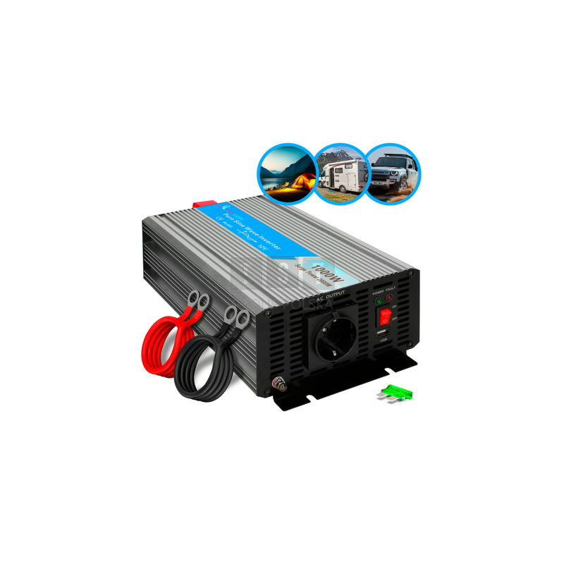 Extralink OPIP-1000W | Przetwornica napięcia | 12V - 230W, 1000W, czysty sinus