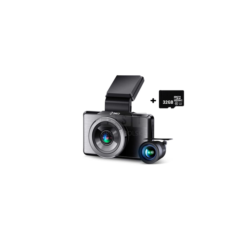 360 G500H Premium | Rejestrator samochodowy | Zestaw przód + tył, 1440p, GPS, karta microSD 32GB w zestawie