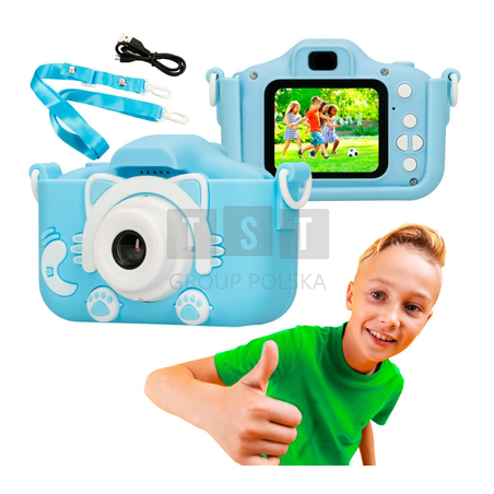 Extralink Kids Camera H27 Single Niebieski | Aparat cyfrowy | 1080P 30fps, wyświetlacz 2.0"