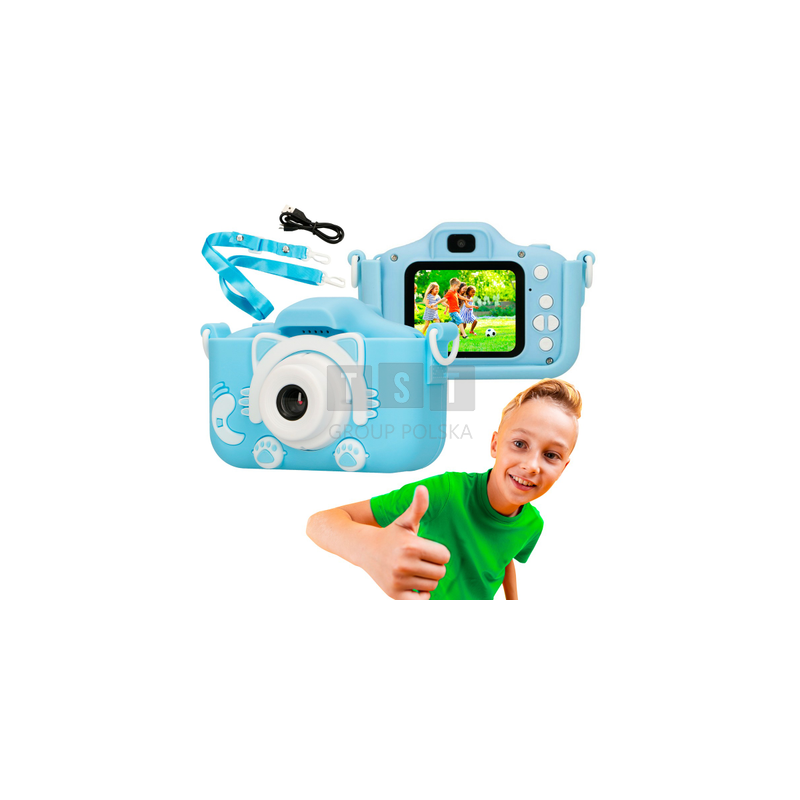 Extralink Kids Camera H27 Dual Niebieski | Aparat cyfrowy | 1080P 30fps, wyświetlacz 2.0"