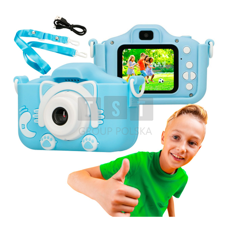Extralink Kids Camera H27 Dual Niebieski | Aparat cyfrowy | 1080P 30fps, wyświetlacz 2.0"
