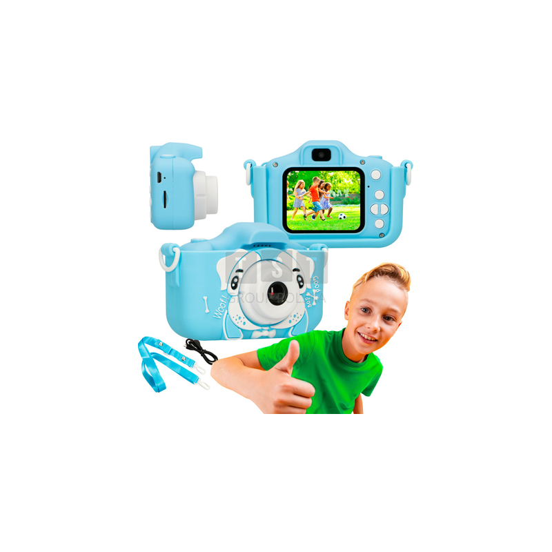 Extralink Kids Camera H28 Dual Niebieski | Aparat cyfrowy | 1080P 30fps, wyświetlacz 2.0"