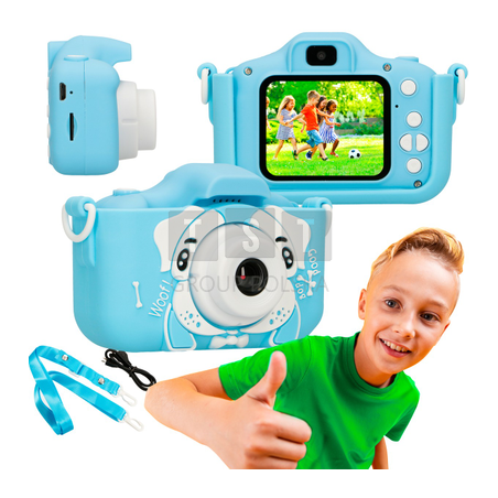 Extralink Kids Camera H28 Dual Niebieski | Aparat cyfrowy | 1080P 30fps, wyświetlacz 2.0"