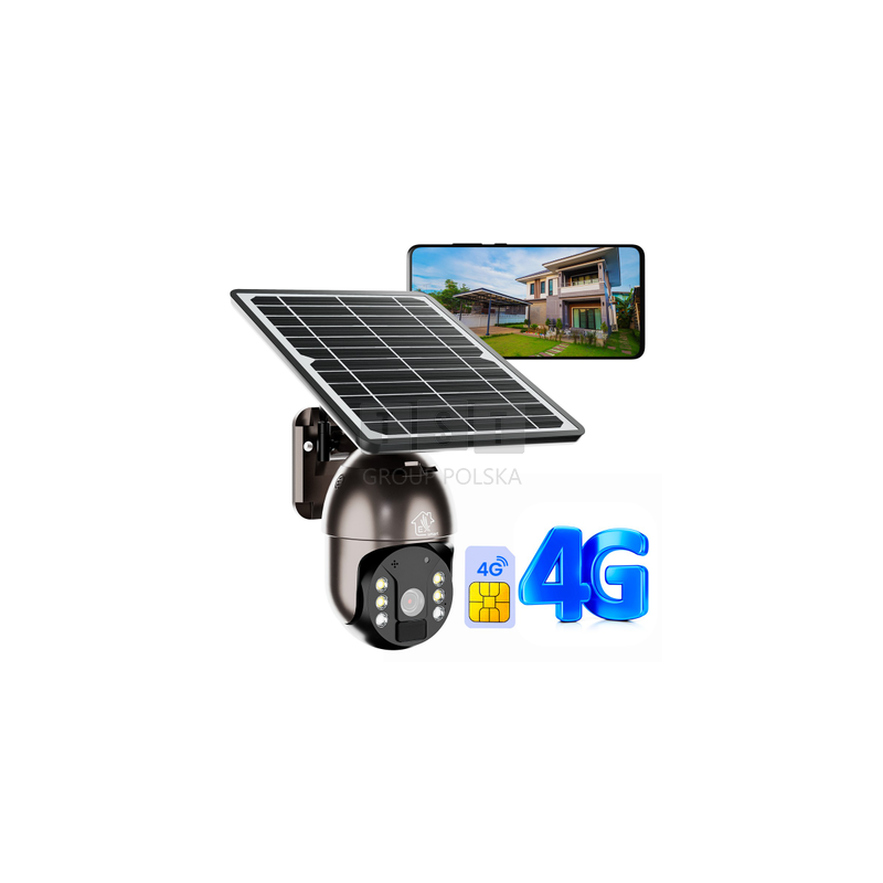 Extralink Mystic 4G PTZ | Kamera 3G/4G/LTE | z panelem solarnym 8W, 1080p, IP66, 4x akumulator 18650