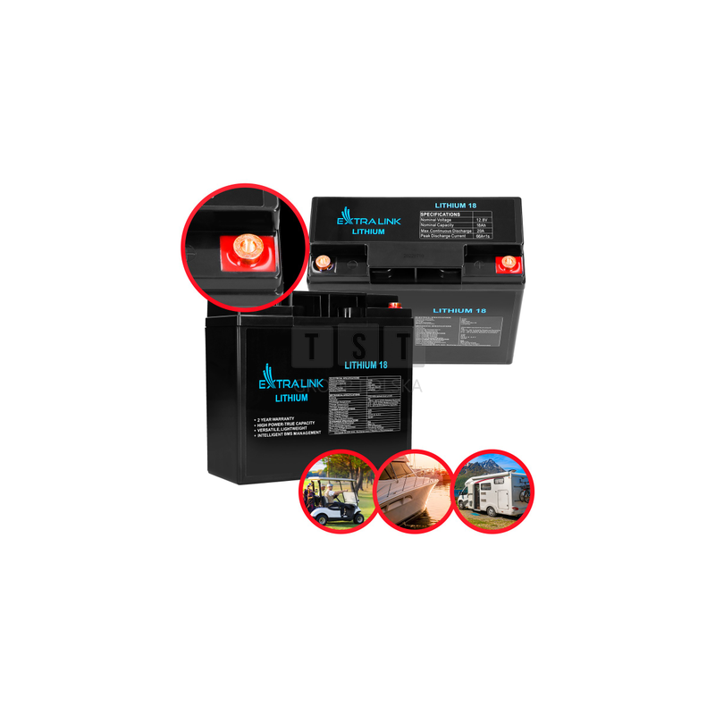 Extralink LiFePO4 18AH | Akumulator | 12.8V, BMS