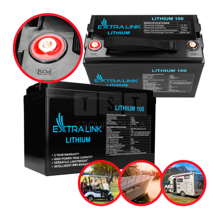 Extralink LiFePO4 100AH | Akumulator | 12.8V, BMS