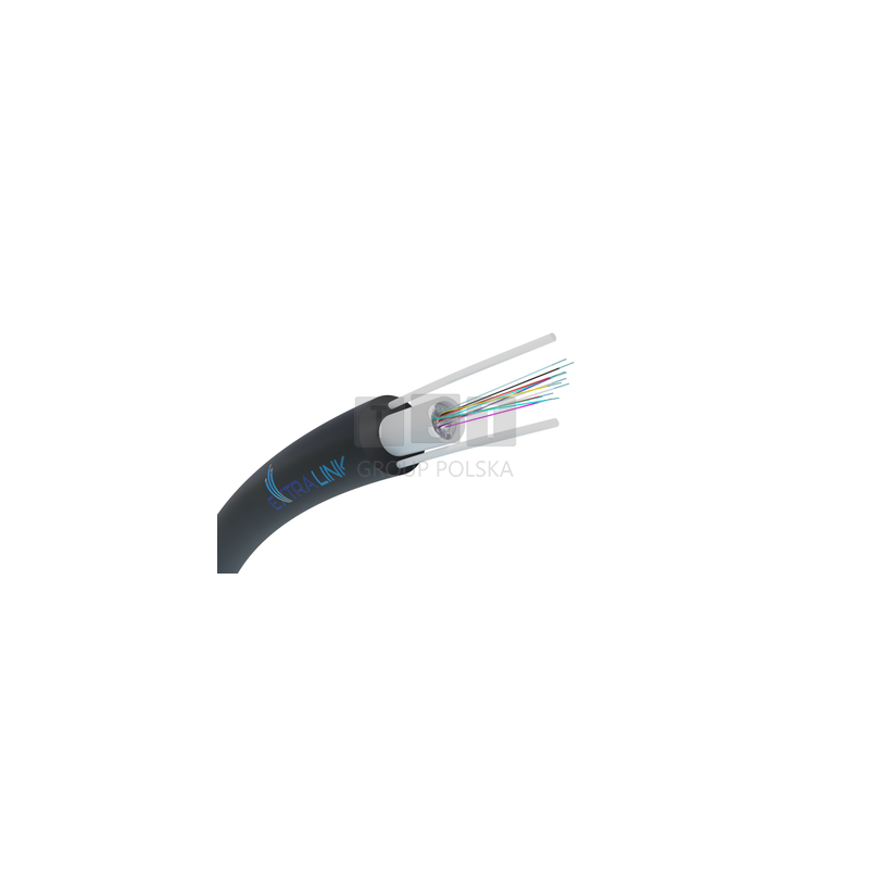 Kabel światłowodowy napowietrzny 12F | jednomodowy, G.652D, 0,5kN, 5,2mm | Extralink