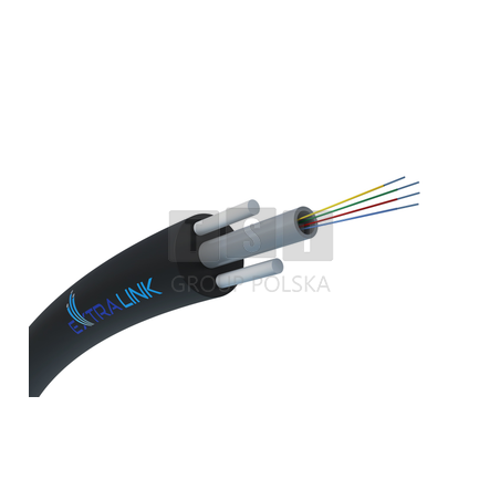 Kabel światłowodowy napowietrzny 4F | jednomodowy, G652D, 0.5kN, 4.7mm | Extralink