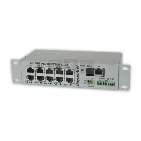 Tinycontrol 5G7A-M | PoE Injector | 10x RJ45 1000Mb/s, 5x PoE, zarządzalny