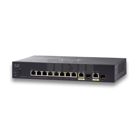 Cisco SF352-08P | Switch | 8x 100Mb/s Max PoE, 62W, 2x 1Gb/s Combo(RJ45/SFP) , Zarządzalny