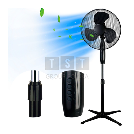 Extralink Bryza ESF-40D-BL Czarny | Wentylator stojący | 3 łopatki, 3 prędkości