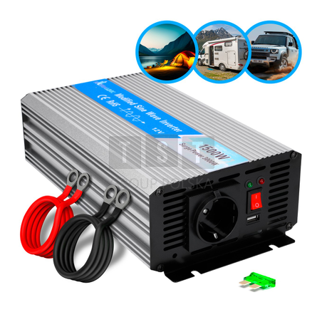 Extralink OPIP-1500W | Przetwornica napięcia | samochodowa 12V, 1500W czysty sinus