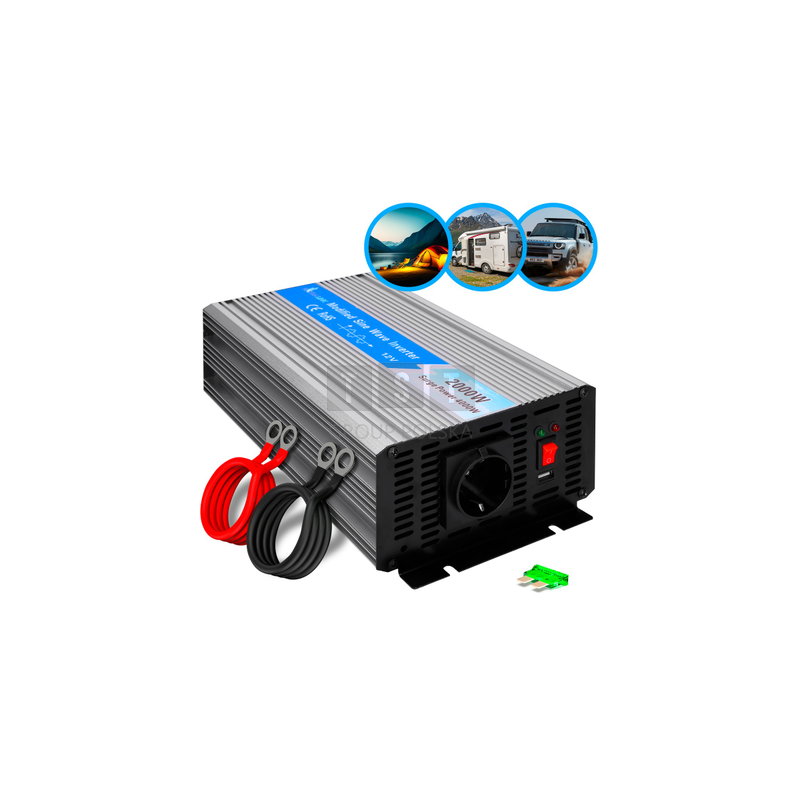 Extralink OPIM-2000W | Przetwornica napięcia | samochodowa 12V, 2000W modyfikowany sinus