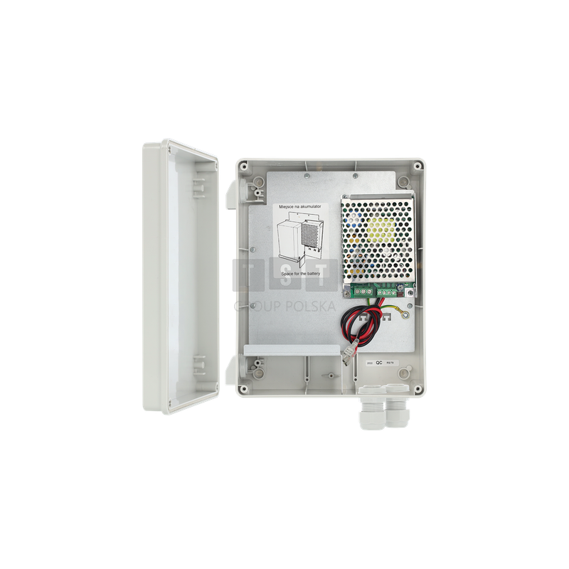 HPSBH-12V3A-B Zasilacz buforowy, IP44, 3A/12V DC