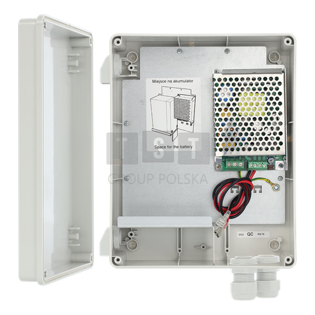 HPSBH-12V3A-B Zasilacz buforowy, IP44, 3A/12V DC