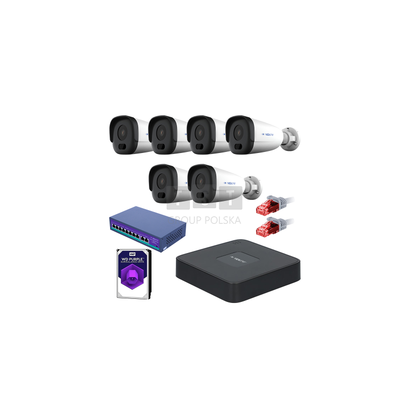 Gotowy do podłączenia zestaw monitoringu VidiLine z 6 kamerami tubowymi VIDI-IPC-24T