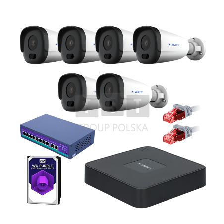 Gotowy do podłączenia zestaw monitoringu VidiLine z 6 kamerami tubowymi VIDI-IPC-24T