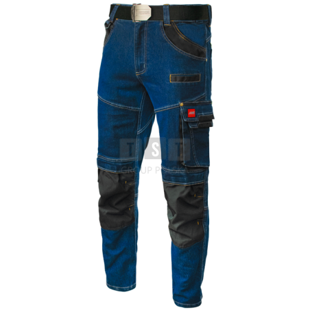 Spodnie robocze jeans niebieskie r.XL