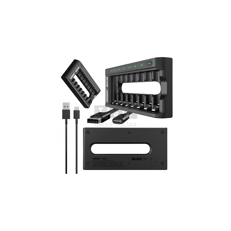 Ładowarka do akumulatorów cylindrycznych Li-ion 1,5V / Ni-MH AA / AAA Xtar BC8