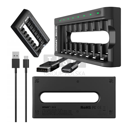 Ładowarka do akumulatorów cylindrycznych Li-ion 1,5V / Ni-MH AA / AAA Xtar BC8