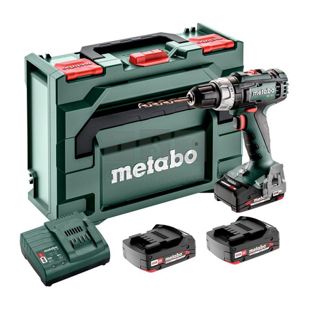Wiertarko-wkrętarka akumulatorowa Metabo BS 18 L Set 3x2Ah Walizka Ładowarka
