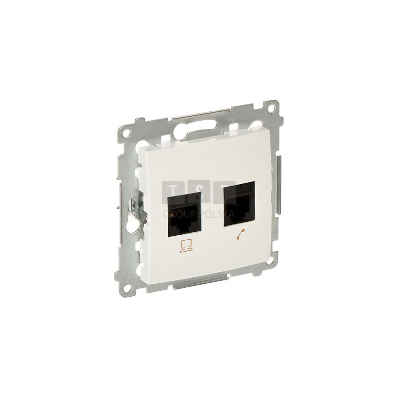 GNIAZDO KOŃCOWE RJ-45 + RJ-12 D5T.01/11-SIMON54