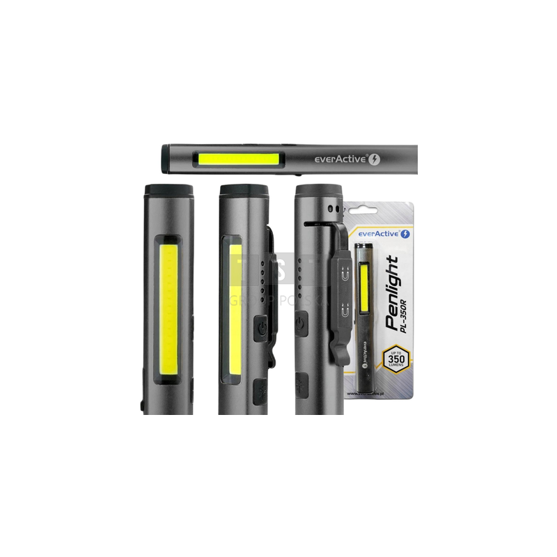 Latarka warsztatowa inspekcyjna COB LED UV Laser everActive PL-350R 350 lumenów IP54 z magnesem